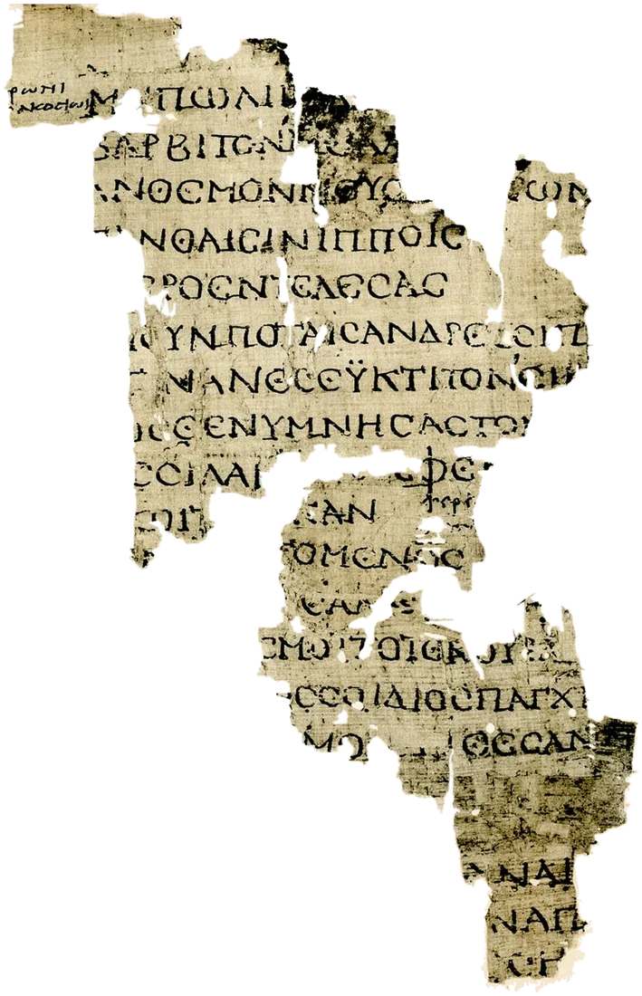 Papyrus fragment with Greek text.